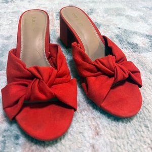 6.5 Old Navy Red Suede Block Heels